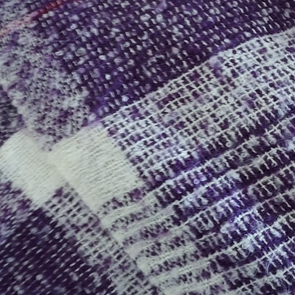 Plaid Purple Poncho - Picture 7 of 9